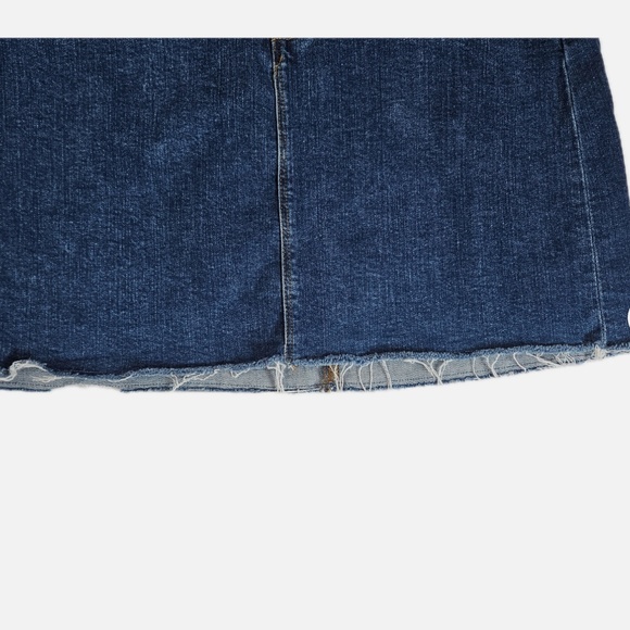 J Crew Mercantile Skirt Womens 4 Denim Mini Raw Hem Distressed Casual LD0576 - Picture 5 of 9